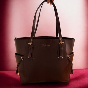 Michael Kors Voyager Tote Laptop Bag in Barolo (Oxblood Reddish Brown) GUC